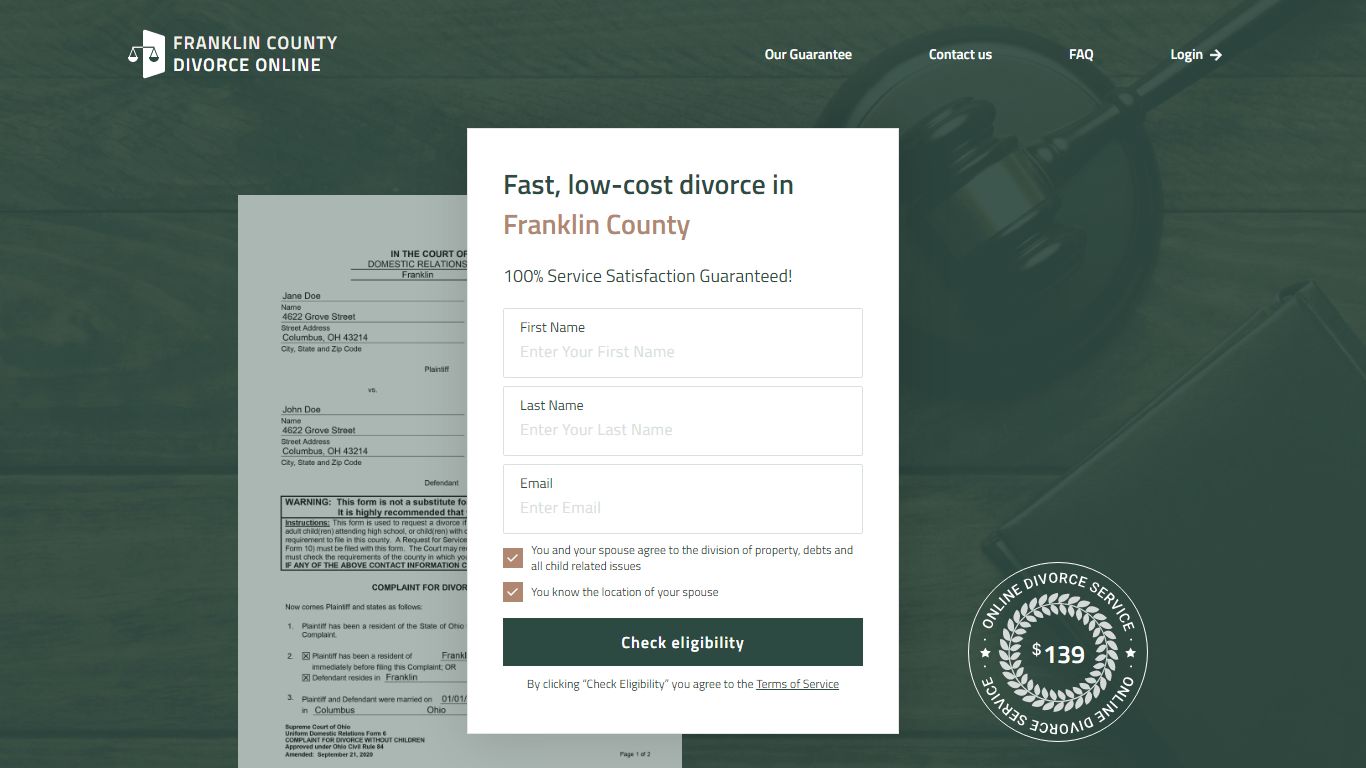 Franklin County Divorce Online — File for Divorce in Ohio Without a ...