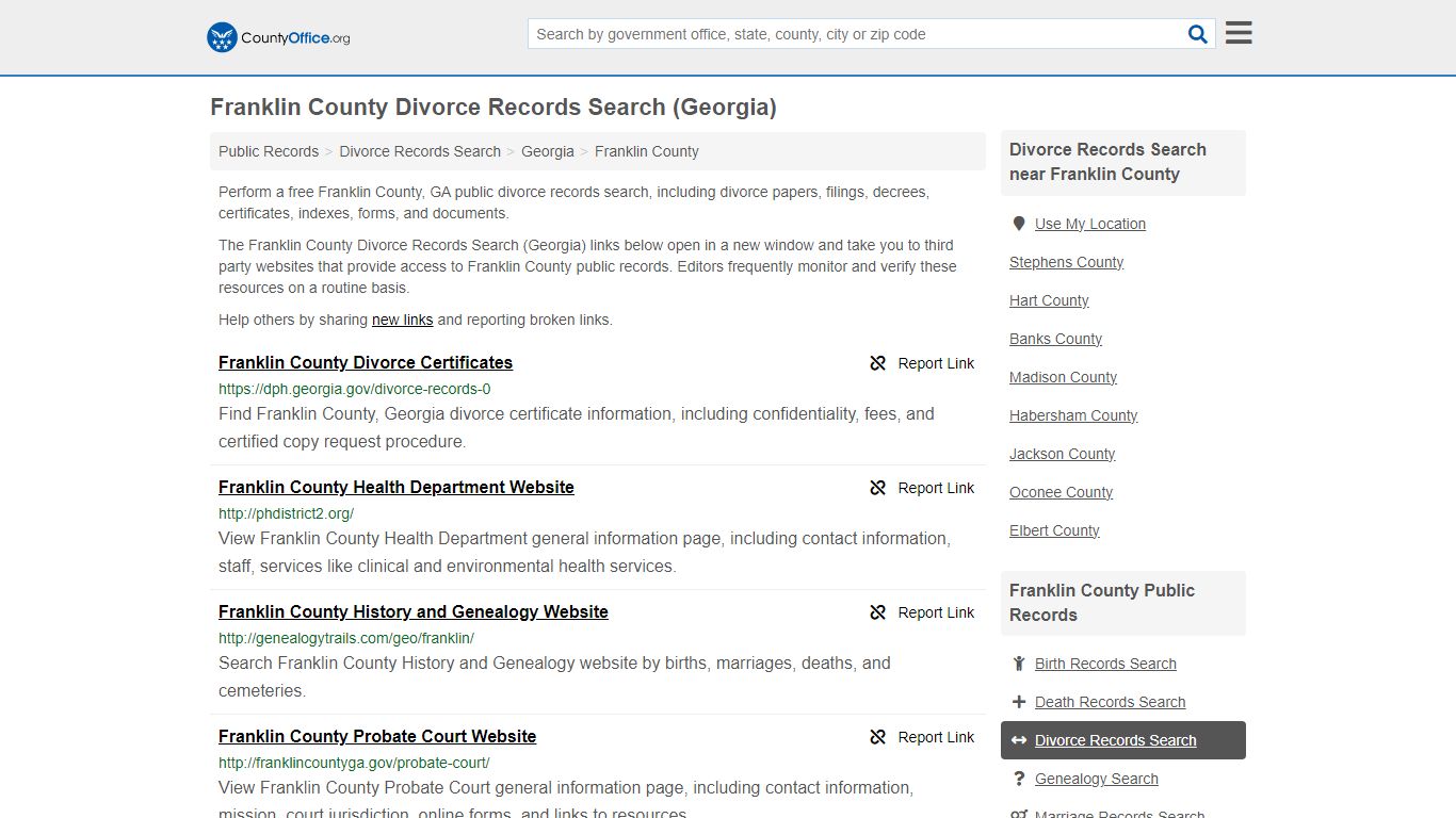 Divorce Records Search - Franklin County, GA (Divorce Certificates ...